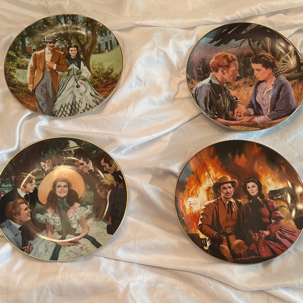 Gone With the Wind Golden Anniversary plates, W L George. 4 plates